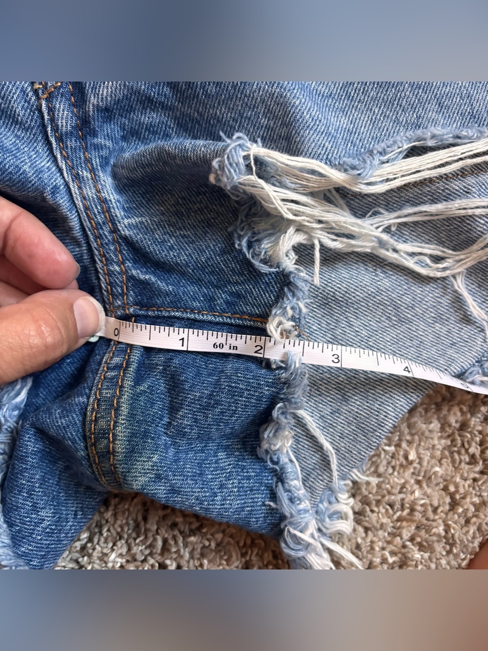 Levi’s Premium 501 Original Shorts High Rise Distressed Size 30 New with Tags - Picture 5 of 7